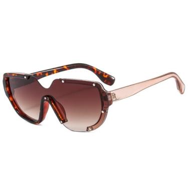 Imagem de Óculos de Sol UV400 - Lentes Monobloco Sem Aro Bicolor para Homens e Mulheres, Ideais para Esportes, Corrida, Ciclismo e Atividades ao Ar Livre, 07