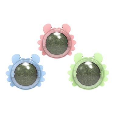 Imagem de Bolinha de Catnip para Gatos, Brinquedo Interativo com Catnip 100% Natural, Plástico Resistente, 5,4cm x 5,5cm, Formato de Caranguejo