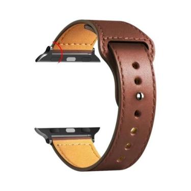 Imagem de Pulseira De Couro Unissex Para Apple Watch Series 8 9 3 4 5 6 SE 7 Ult