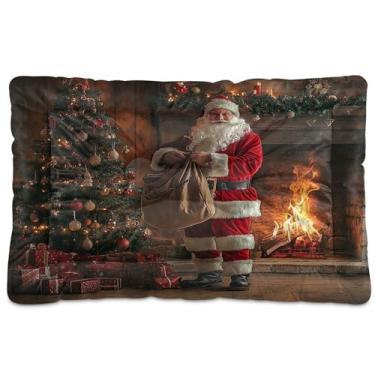 Imagem de SEHANY Cama de Natal para cães e gatos com fundo antiderrapante, cama de canil, colchão macio para animais de estimação, lavável, para cães pequenos, médios e grandes, gatos, 91 x 61 cm