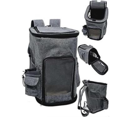 Imagem de Mochila Bolsa para Transporte de Animais de Estimação, Viagem e Passeio, Tamanho Grande. (Cinza)