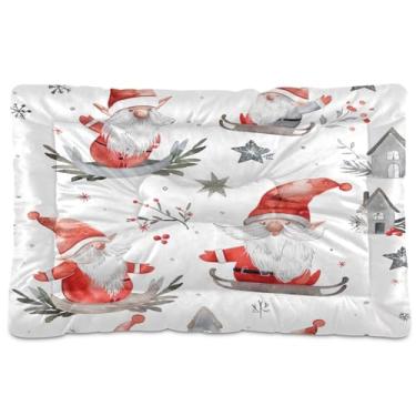Imagem de SEHANY Cama de Natal para cães e gatos com fundo antiderrapante, cama de canil, colchão macio para animais de estimação, lavável para cães pequenos, médios e grandes, gatos, 45,7 x 61 cm