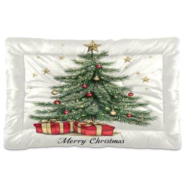 Imagem de SEHANY Cama de árvore de Natal para cães e gatos com fundo antiderrapante, cama de canil, colchão macio para animais de estimação, lavável para cães pequenos, médios e grandes, gatos, 61 x 45 cm