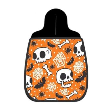 Imagem de Lixeira De Carro Organizador Lixinhocar Caveira Teia Aranha Laranja