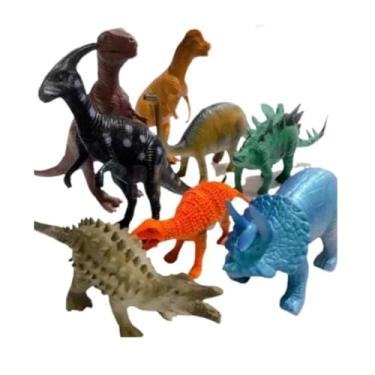 Imagem de KIT 8 DINOSSAUROS GRANDES DINO BRINQUEDOS EDUCATIVOS INFANTIS REALISTAS JURASSIC
