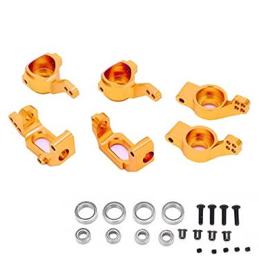Imagem de Conjunto de montagem de cubo de direção em liga de alumínio com rolamento de esferas Ainoli para 1/10 102010 102011 102012 RC (Ouro)