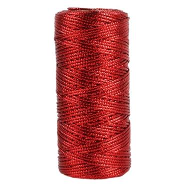 Imagem de UGPLM Barbante decorativo para embrulho, ideal para buquês e presentes, com 1,5 mm de espessura. Perfeito para artesanato e projetos DIY, Vermelho