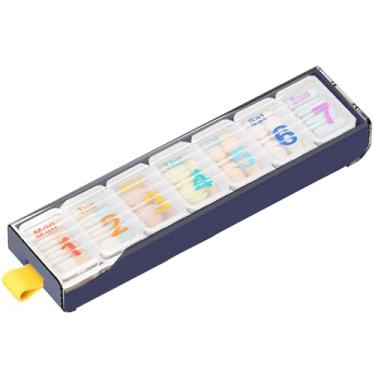 Imagem de Wopanxye Organizador semanal de comprimidos, caixa portátil de 7 dias, organizador de medicamentos com 7 compartimentos, dose diária, fácil de abrir, adequado para idosos, armazenamento de vitaminas