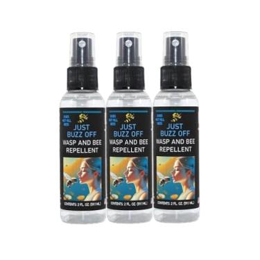 Imagem de JUST BUZZ OFF Repelente de vespas e abelhas, 59 g, pacote com 3, 100% orgânico, sem Deet, ecológico. Projetado para proteger humanos e insetos. - Pequeno