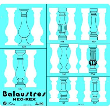 Imagem de Gabarito Balaustres, 19, 5 x 18, 3 cm, Escala 1:10, Multicolorido, Trident
