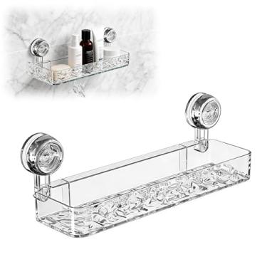 Imagem de Suporte de armazenamento de ventosa ondulado, suporte de chuveiro, ventosa de sucção, prateleira de chuveiro com ventosa, prateleira de sucção para chuveiro, prateleira de sucção para cozinha