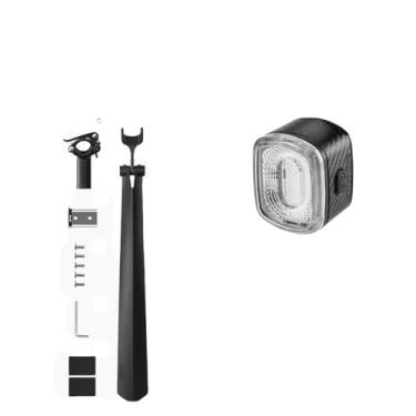 Imagem de Para-lama de bicicleta com lanterna traseira, sistema de liberação rápida, para bicicletas de estrada, em liga de alumínio PP, com suporte ajustável.(Fender light Q4)