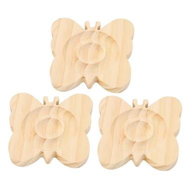 Imagem de 3 pçs bandeja de jóias de madeira maciça pulseira exibição bandeja decorativa suavemente grânulo pulseira placa exibição