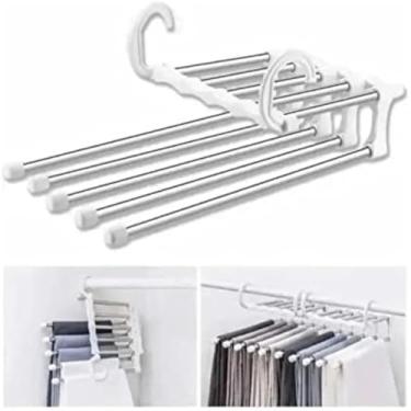 Imagem de Cabide multiuso para organizar calcas no guarda roupa, elegante, reforcado, pratico