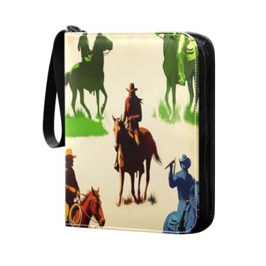 Imagem de Wassud Cwboys Fichário de 4 bolsos para cartões colecionáveis comporta 400 cartões padrão à prova d'água TCG CCG MTG álbum presentes para colecionadores meninos meninas