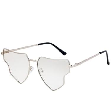 Imagem de JRLLFD Óculos de sol punk feminino, armação de metal luxuosa, óculos de sol para áreas externas, feminino, UV400 (prata)