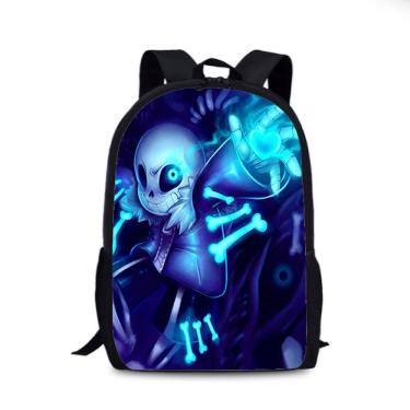 Imagem de Mochila Undertales Sans Cartoon Kids School 28x13x44cm