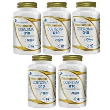 Imagem de Kit Com 5 Coenzima Q10 100% Pura 60cáps 100mg - Flora Nativa - Flora N