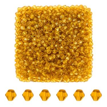 Imagem de Mandala Crafts Contas de cristal bicone de ouro de 3 mm – 1500 contas de vidro facetadas para fabricação de joias, suprimentos de contas, artesanato DIY, pulseiras, colares, brincos e contas