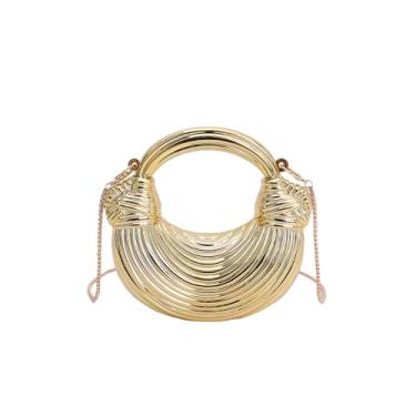 Imagem de changes girl Bolsa feminina de luxo de designer de acrílico mini crescente, bolsa de mão tiracolo com corrente, Dourado, One Size, Macio