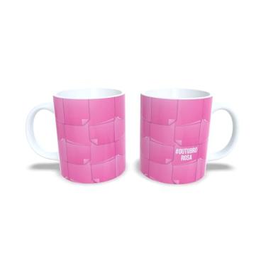 Imagem de Caneca de Cerâmica 325ml Outubro Rosa, Tema Conscientização, Acabamento Brilhante, Resistente a Microondas, Reutilizável (2181)