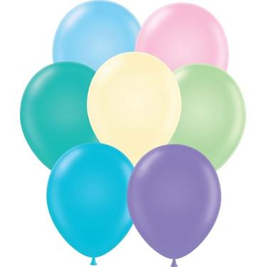 Imagem de Balões Tuf-Tex de 28 cm, balões decorativos de hélio premium de 28 cm (20 tons pastéis sortidos)