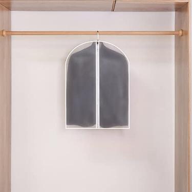 Imagem de Sacos de Armazenamento para Roupas Domésticas com Gancho Estilo Zíper Capa Transparente PEVA Casacos Trajes Bolsas Suspe