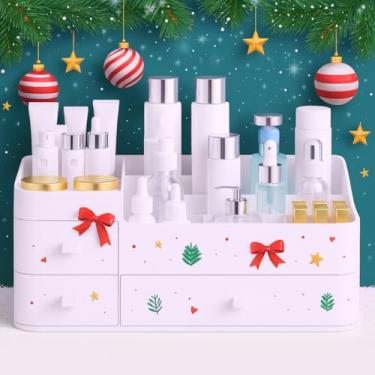 Imagem de Organizador de maquiagem de mesa - bancada organizadora de cosméticos - Organizador de produtos de beleza com grande capacidade - Organizador de maquiagem de dormitório para cosméticos, batons, joias