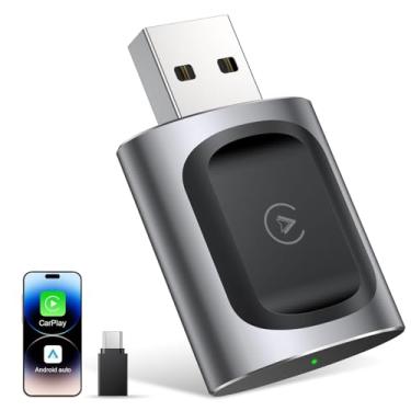 Imagem de AuroraLink Wireless Carplay & Android Auto Adapter 2-in-1 Stable & No Delay Carplay Wireless Adapter Convert Wired to Wireless Car Play Dongle for iOS 10+/Android 11+