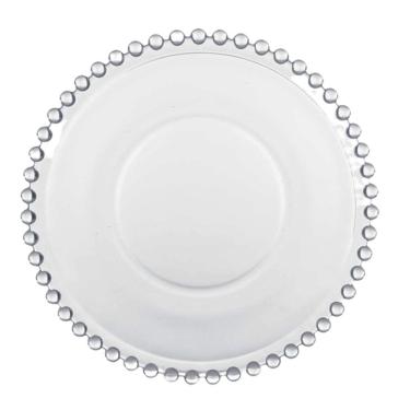 Imagem de Jogo 2 Prato Raso De Cristal Wolff Pearl Clear Bolinha Transparente 27cm