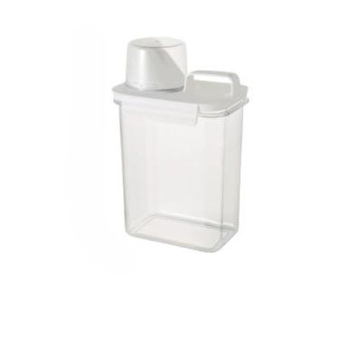 Imagem de Pote Hermetico Acrilico Para Mantimentos Com Tampa Copo Dosador Para Armazenar GrãOs, Leguminosas E Lanches Pode Ser Transportado Consigo PráTico Para Viagens (Boca reta 1.8L Branca)