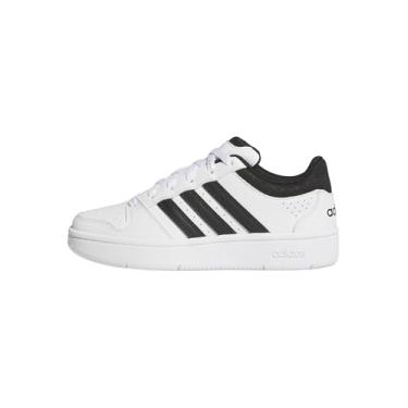 Imagem de adidas Tênis unissex infantil Hoops Classic J, Branco/preto/cinza órbita, 21