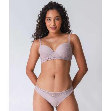 Imagem de Calcinha Fio Dental Recorte Renda Marisa Lilás-83102, Lilás, M