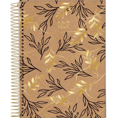 Imagem de Caderno Espiral Capa Dura Universitário 10 Matérias Kraft Black 160 Folhas Jandaia Estampa 4