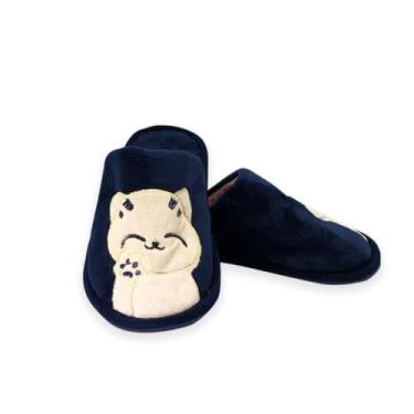 Imagem de Pantufa Infantil Azul, Poliéster e Borracha TPR, Tamanho 30/31, 23cm x 10cm, 220g