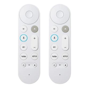 Imagem de Pacote com 2 novos controles remotos de substituição Google TV Streamer 4K Voice Smart, controle remoto de pesquisa por voz com campainha, compatível com Google Streamer 4K, Chromecast Google TV