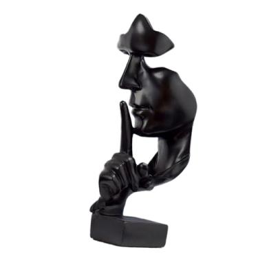 Imagem de Jwthee Estátua de Pensador, Silêncio é Dourado, Estatueta de Arte Abstrata, Arte Moderna, Escultura Estética, Objetos Decorativos, Piano, Secretária, Decoração para Estante de Livros de Escritório em