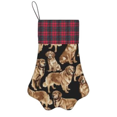 Imagem de SKKNT Meias de Natal com estampa Golden Retrievers para animais de estimação, decoração de Natal, cães, gatos, árvores, doces, presente, conveniente