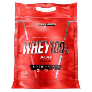 Imagem de Whey 100% Pure 1,8kg Pouch Integralmedica, Morango