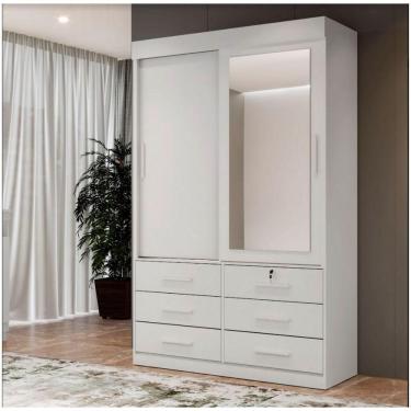 Imagem de Roupeiro 2 Portas 6 Gavetas Vision Branco