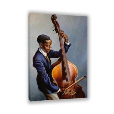 Imagem de Zeichn8u Thomas Hart Benton Paintings Wall Art Retrato de um músico Reproduções de arte clássica Thomas Hart Benton Pôster em tela para sala de estar decoração de parede de casa 45 x 30 cm (18 x 12
