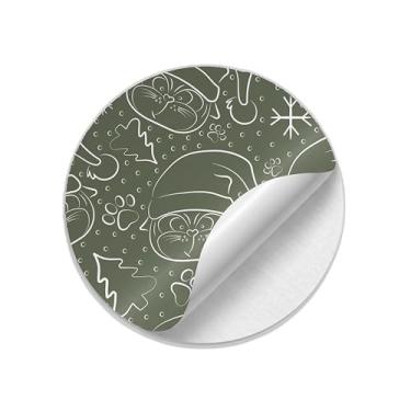 Imagem de Ladrilho Decorativo de Cerâmica Gatos Natalinos Fundo Verde