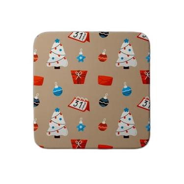 Imagem de Ladrilho Decorativo de Cerâmica Estampa Natalina com Árvore e Presentes