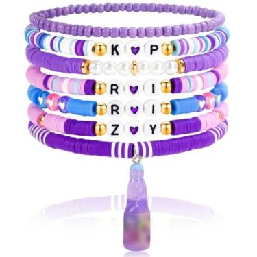 Imagem de pupvus Conjunto de pulseiras de soda para mulheres e adolescentes da amizade, pulseiras empilháveis com contas elásticas, para fãs de filmes, cosplay, fantasia, joias, presentes para aniversário