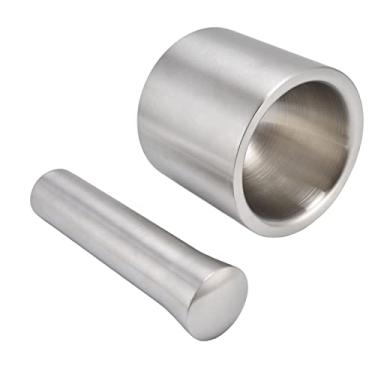 Imagem de KIMISS Conjunto de Pilotes de Argamassa - Projeto de Estrutura Dupla Greder de Especiarias de Aço Inoxidável Com Acabamento Brilhante, Silencioso para Moer Alho, Nozes e Ervas