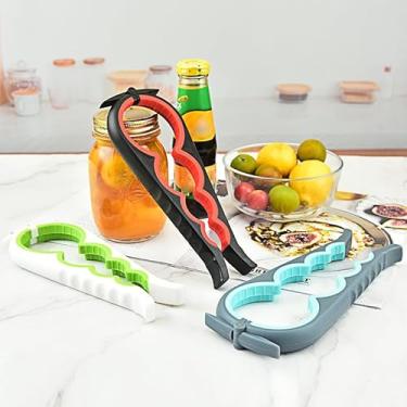 Imagem de Abridor de frascos multifuncional – abridor de garrafas e latas de fácil aderência para idosos, alívio de artrite, mãos fracas ou baixa força de aderência (abre frascos, garrafas, latas)