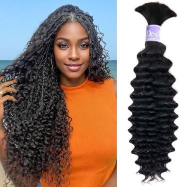 Imagem de UDesire Tranças De Cabelo Humano Boho Sem Trama, Micro Molhado E Ondulado, 50G, Um Pacote (20", Preto Natural Profundo)
