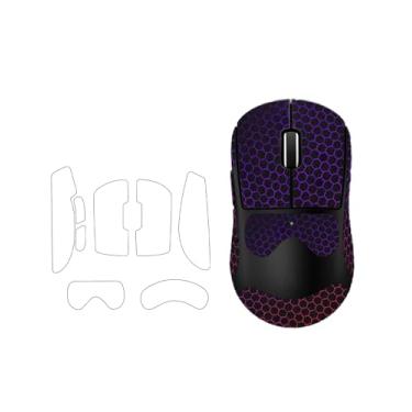 Imagem de WUNIAK Fita antiderrapante para mouse Logitech G PRO X Superlight 2, pele de mouse ultrafina com absorção de suor, lavável e reutilizável, conjunto de adesivos de cobertura total, colmeia colorida
