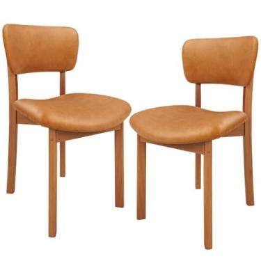 Imagem de Kit 02 Cadeiras Para Sala de Jantar Cozinha Living Estofada Dara L02 Couríssimo Whisky - Lyam Decor