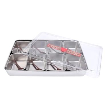 Imagem de GLOGLOW Armazenamento de Cozinha 8 Recipientes, Bandeja de Servir Resistente à Temperatura, 17,7 X 11,4 X 2,8 Polegadas, Perfeito para Acessórios de Bar e Saladas de Frutas Condimento Caddy Com Nan